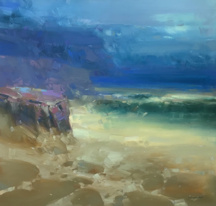 Stormy Ocean, Original oil Painting, Handmade artwork, One of a Kind                              